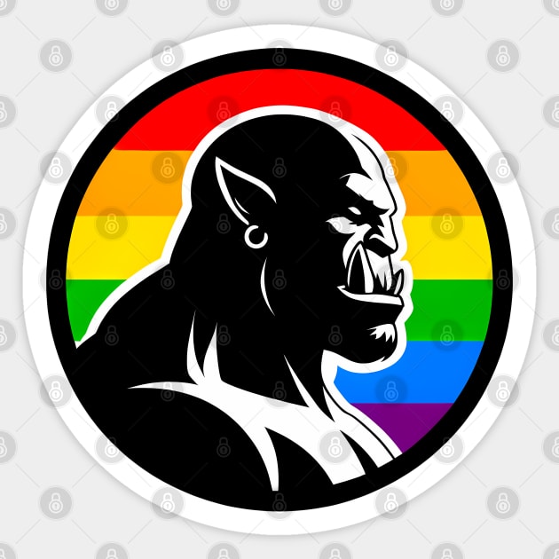 LGBTQ Pride Bara Orc Rainbow Logo Sticker by Blue Bull Bazaar